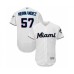 Men's Miami Marlins #57 Elieser Hernandez White Home Flex Base Authentic Collection Baseball Player Stitched Jersey