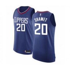 Men's Los Angeles Clippers #20 Landry Shamet Authentic Blue Basketball Jersey - Icon Edition