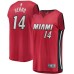 Men's Miami Heat #14 Tyler Herro Fanatics Branded Red 2020-21 Fast Break Replica Stitched Jersey