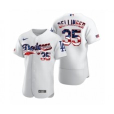 Men's Cody Bellinger #35 Los Angeles Dodgers White 2020 Stars & Stripes 4th of July Stitched Jersey