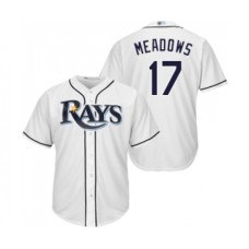 Men's Tampa Bay Rays #17 Austin Meadows Replica White Home Cool Base Baseball Jersey