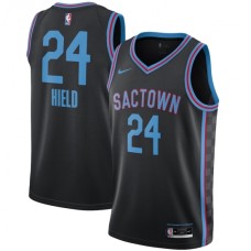 Men's Sacramento Kings #24 Buddy Hield Nike Black 2020-21 Swingman Player Stitched Jersey