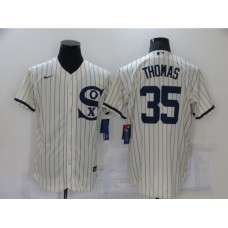 Men's Nike Chicago White Sox #35 Frank Thomas Cream Elite 2021 Field of Dreams Stitched Jersey