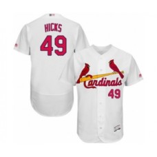 Men's St. Louis Cardinals #49 Jordan Hicks White Home Flex Base Authentic Collection Baseball Player Stitched Jersey