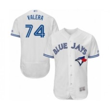 Men's Toronto Blue Jays #74 Breyvic Valera White Home Flex Base Authentic Collection Baseball Player Stitched Jersey