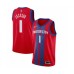 Men's Detroit Pistons #1 Reggie Jackson Swingman Red Basketball Stitched Jersey - 2019 20 City Edition