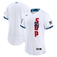 Men's San Diego Padres Blank Nike White 2021 MLB All-Star Game Authentic Stitched Jersey