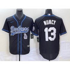 Men's Los Angeles Dodgers #13 Max Muncy Black Cool Base Stitched Baseball Jersey