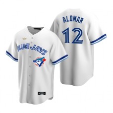 Men's Nike Toronto Blue Jays #12 Roberto Alomar White Cooperstown Collection Home Stitched Baseball Jersey