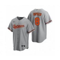 Men's Baltimore Orioles #8 Cal Ripken Jr. Nike Gray Replica Road Stitched Jersey