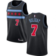 Men's Nike Chicago Bulls #7 Justin Holiday Swingman Black NBA Jersey - City Edition