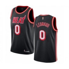 Men's Miami Heat #0 Meyers Leonard Authentic Black Fashion Hardwood Classics Basketball Stitched Jersey