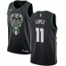 Men's Nike Milwaukee Bucks #11 Brook Lopez Swingman Black NBA Jersey - Statement Edition