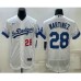 Men's Los Angeles Dodgers #28 JD Martinez Number White 2022 City Connect Flex Base Stitched Jersey