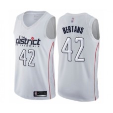 Men's Washington Wizards #42 Davis Bertans Authentic White Basketball Stitched Jersey - City Edition