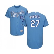 Men's Kansas City Royals #27 Adalberto Mondesi Light Blue Alternate Flex Base Authentic Collection Baseball Jersey