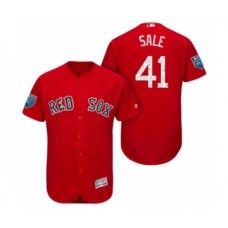 Men's Scarlet Boston Red Sox #41 Chris Sale 2018 Spring Training Flex Base Stitched Jersey