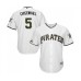 Men's Pittsburgh Pirates #5 Lonnie Chisenhall Replica White Alternate Cool Base Baseball Jersey