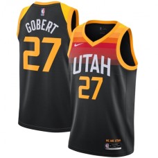 Men's Utah Jazz #27 Rudy Gobert Nike Black 2020-21 Swingman Player Stitched Jersey