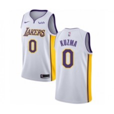 Men's Los Angeles Lakers #0 Kyle Kuzma Authentic White Basketball Jersey - Association Edition