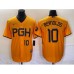 Men's Nike Pittsburgh Pirates #10 Bryan Reynolds Number Gold 2023 City Connect Stitched Jersey1