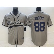 Men's Chicago White Sox #88 Luis Robert Grey Cool Base Stitched Baseball Jersey