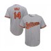 Men's Baltimore Orioles #14 Rio Ruiz Replica Grey Road Cool Base Baseball Jersey