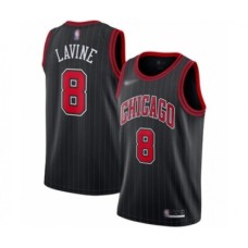 Men's Chicago Bulls #8 Zach LaVine Swingman Black Finished Basketball Stitched Jersey - Statement Edition