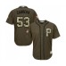 Men's Pittsburgh Pirates #53 Melky Cabrera Authentic Green Salute to Service Baseball Jersey