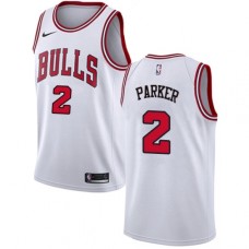 Men's Nike Chicago Bulls #2 Jabari Parker Swingman White NBA Jersey - Association Edition