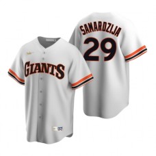 Men's Nike San Francisco Giants #29 Jeff Samardzija White Cooperstown Collection Home Stitched Baseball Jersey