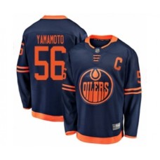 Men Edmonton Oilers #56 Kailer Yamamoto Authentic Navy Blue Alternate Fanatics Branded Breakaway Hockey Stitched Jersey