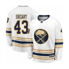 Men Buffalo Sabres #43 Conor Sheary Fanatics Branded White 50th Season Breakaway Hockey Stitched Jersey