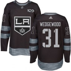 Men Adidas Los Angeles Kings #31 Scott Wedgewood Authentic Black 1917-2017 100th Anniversary NHL Jersey