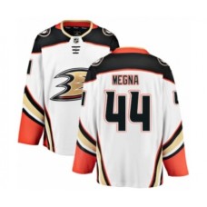 Men Anaheim Ducks #44 Jaycob Megna Authentic White Away Fanatics Branded Breakaway NHL Jersey