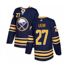 Men Buffalo Sabres #27 Curtis Lazar Authentic Navy Blue Home Hockey Stitched Jersey