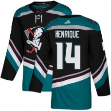 Men Adidas Anaheim Ducks #14 Adam Henrique Authentic Black Teal Third NHL Jersey