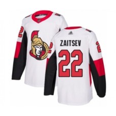 Men Ottawa Senators #22 Nikita Zaitsev Authentic White Away Hockey Stitched Jersey