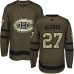 Men Adidas Montreal Canadiens #27 Karl Alzner Premier Green Salute to Service NHL Jersey