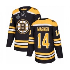 Men Boston Bruins #14 Chris Wagner Authentic Black Home 2019 Stanley Cup Final Bound Hockey Jersey