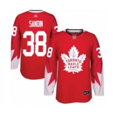 Men Toronto Maple Leafs #38 Rasmus Sandin Authentic Red Alternate Hockey Stitched Jersey