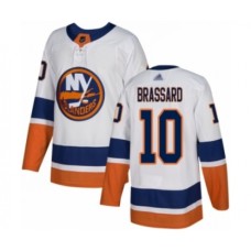 Men New York Islanders #10 Derick Brassard Authentic White Away Hockey Stitched Jersey