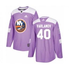 Men New York Islanders #40 Semyon Varlamov Authentic Purple Fights Cancer Practice Hockey Stitched Jersey