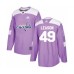 Men Washington Capitals #49 Brett Leason Authentic Purple Fights Cancer Practice Hockey Stitched Jersey