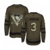 Men Pittsburgh Penguins #3 Jack Johnson Authentic Green Salute to Service Hockey Stitched Jersey