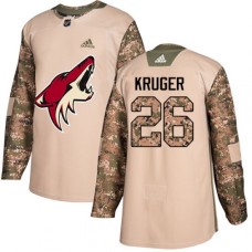 Men Adidas Arizona Coyotes #26 Marcus Kruger Authentic Camo Veterans Day Practice NHL Jersey