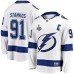 Men Tampa Bay Lightning #91 Steven Stamkos Fanatics Branded White 2020 Stanley Cup Final Bound Away Player Breakaway Stitched Jersey