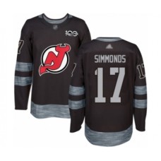 Men New Stitched Jersey Devils #17 Wayne Simmonds Authentic Black 1917-2017 100th Anniversary Hockey Stitched Jersey