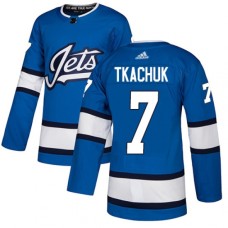 Men Adidas Winnipeg Jets #7 Keith Tkachuk Authentic Blue Alternate NHL Jersey