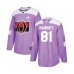 Men Ottawa Senators #81 Ron Hainsey Authentic Purple Fights Cancer Practice Hockey Stitched Jersey